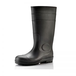 BOXTER Industrial UNISEX SAFETY GUM BOOTS / PVC BOOTS – STEEL – BLACK – (BW638B)